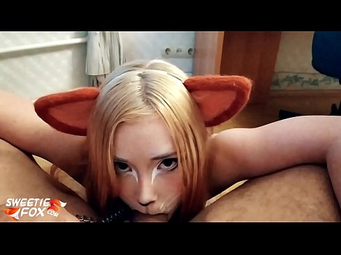 ❤️ Kitsune د هغې په خوله کې ډیک او کم تیر کړ ❤️ ❌️❤
